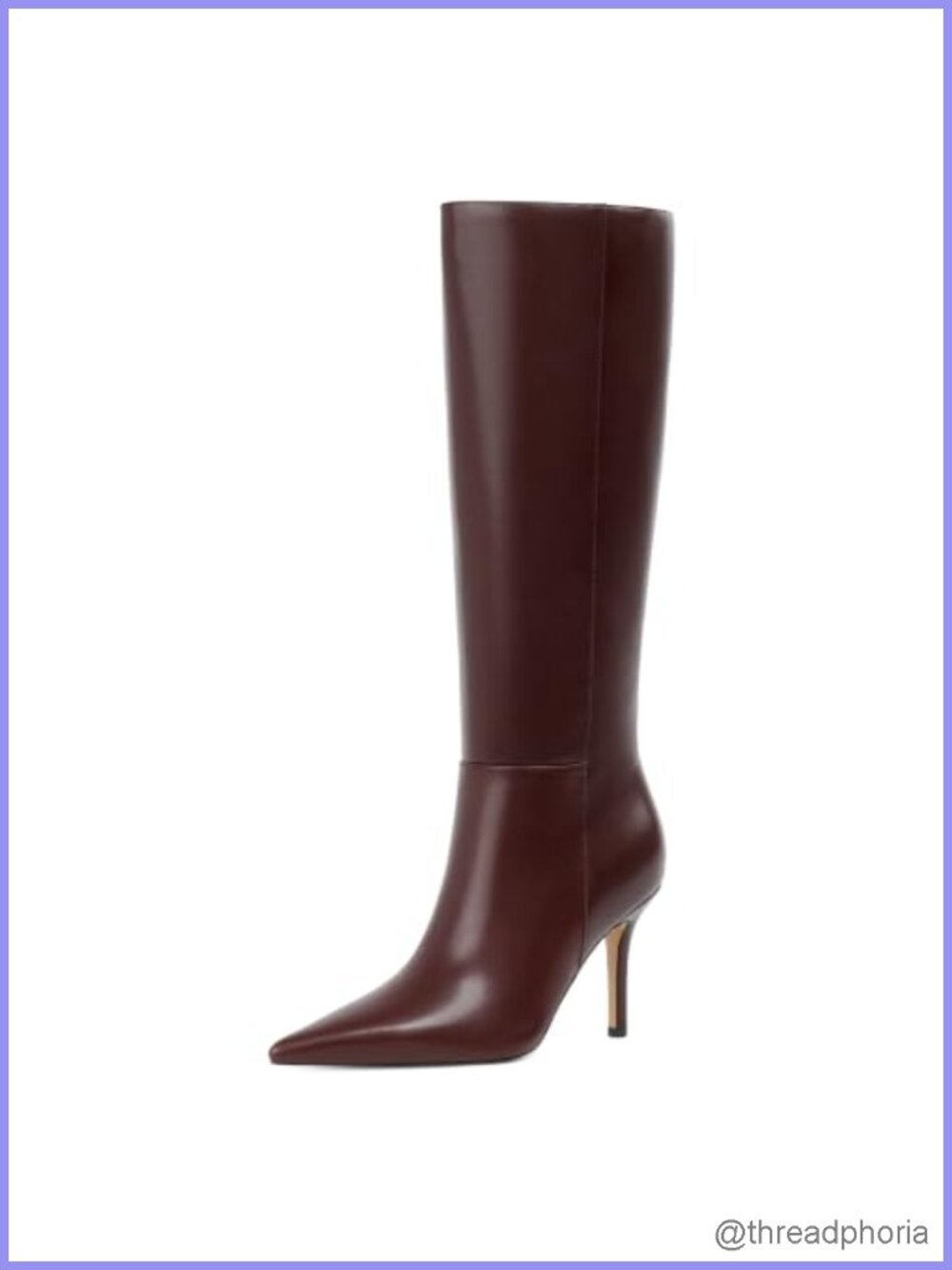 Knee High Boots Stiletto Heel Pointed Toe Faux Leather Tall Boots
